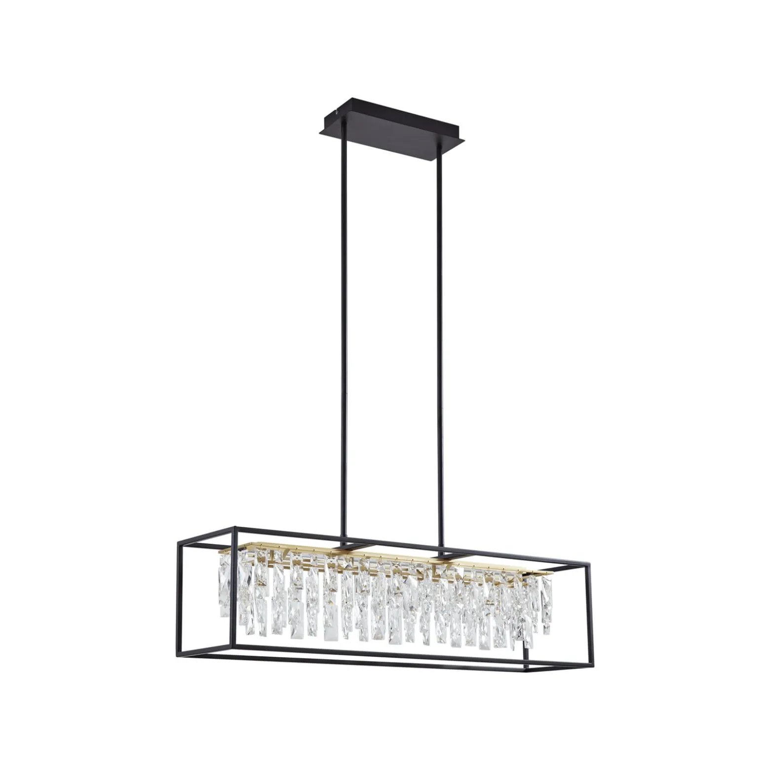 Lucande LED-riippuvalaisin Kassi, musta, rauta, himmennettävä, 90 cm