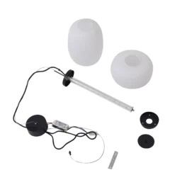 Lucande LED-riippuvalaisin Lucya, 2-valo, lasi, valkoinen, 43 cm