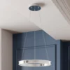 Lucande LED-riippuvalaisin Lyani, Ø 50 cm, kromi, himmennettävä