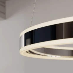 Lucande LED-riippuvalaisin Lyani, Ø 50 cm, kromi, himmennettävä