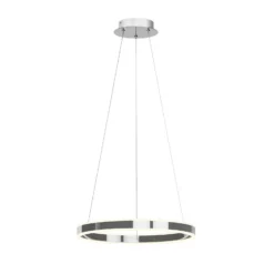 Lucande LED-riippuvalaisin Lyani, Ø 50 cm, kromi, himmennettävä