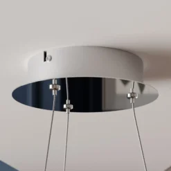 Lucande LED-riippuvalaisin Lyani, Ø 50 cm, kromi, himmennettävä