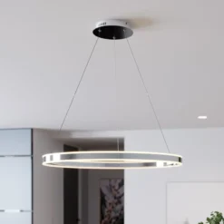 Lucande LED-riippuvalaisin Lyani, 80 cm, kromi, himmennettävä