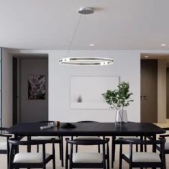 Lucande LED-riippuvalaisin Lyani, 80 cm, kromi, himmennettävä
