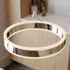 Lucande LED-riippuvalaisin Lyani, 85 cm, 2-valo, kromi, himmennettävä