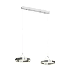 Lucande LED-riippuvalaisin Lyani, 85 cm, 2-valo, kromi, himmennettävä