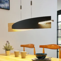 Lucande LED-riippuvalaisin Marija, 101 cm, musta, himmennettävä