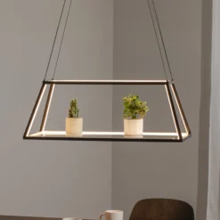 Lucande LED-riippuvalaisin Mensola, musta, alumiini, 75 cm