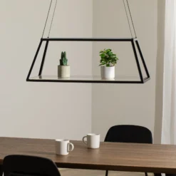 Lucande LED-riippuvalaisin Mensola, musta, alumiini, 75 cm
