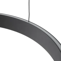 Lucande LED-riippuvalaisin Philine, Ø 60 cm, musta, rautaa