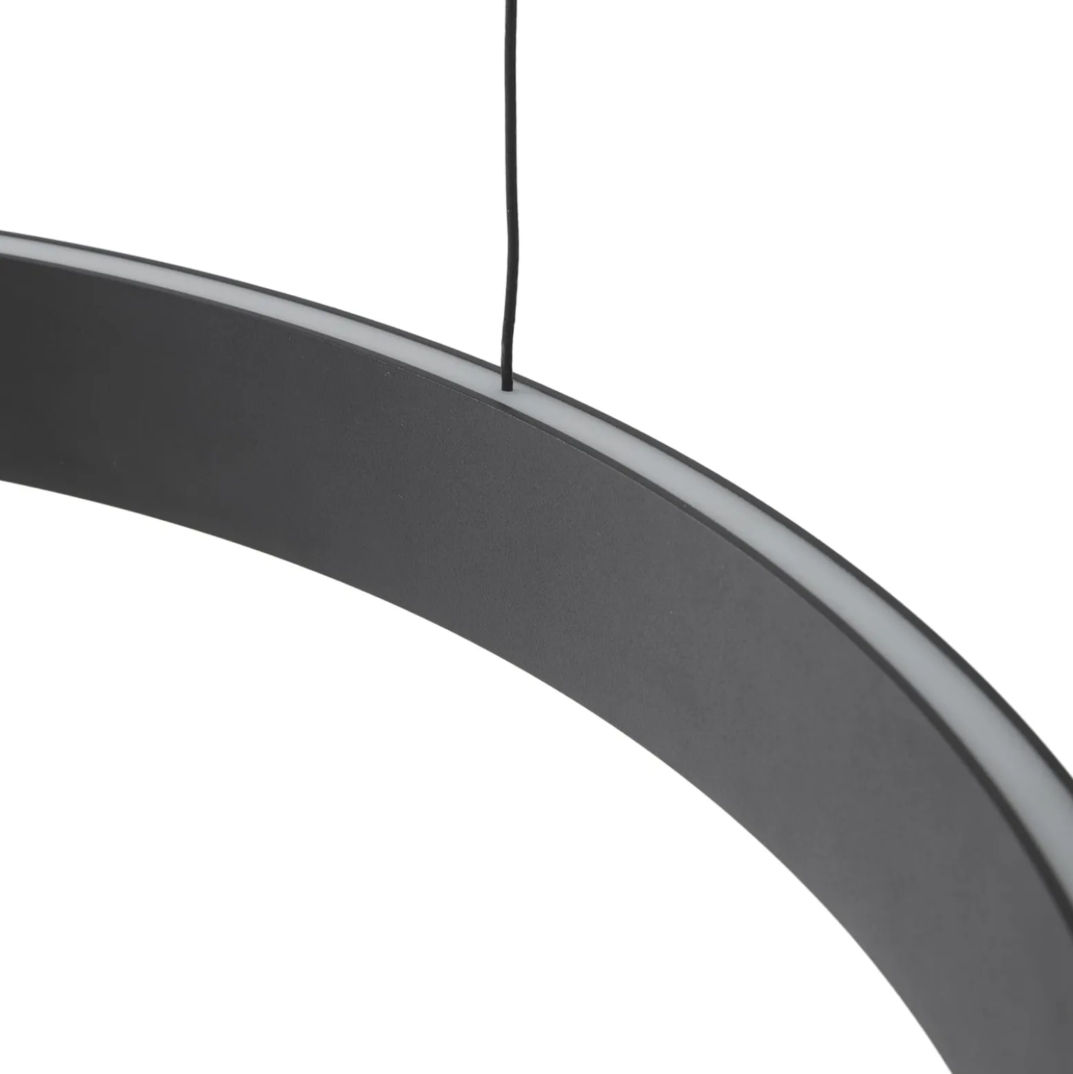 Lucande LED-riippuvalaisin Philine, Ø 60 cm, musta, rautaa
