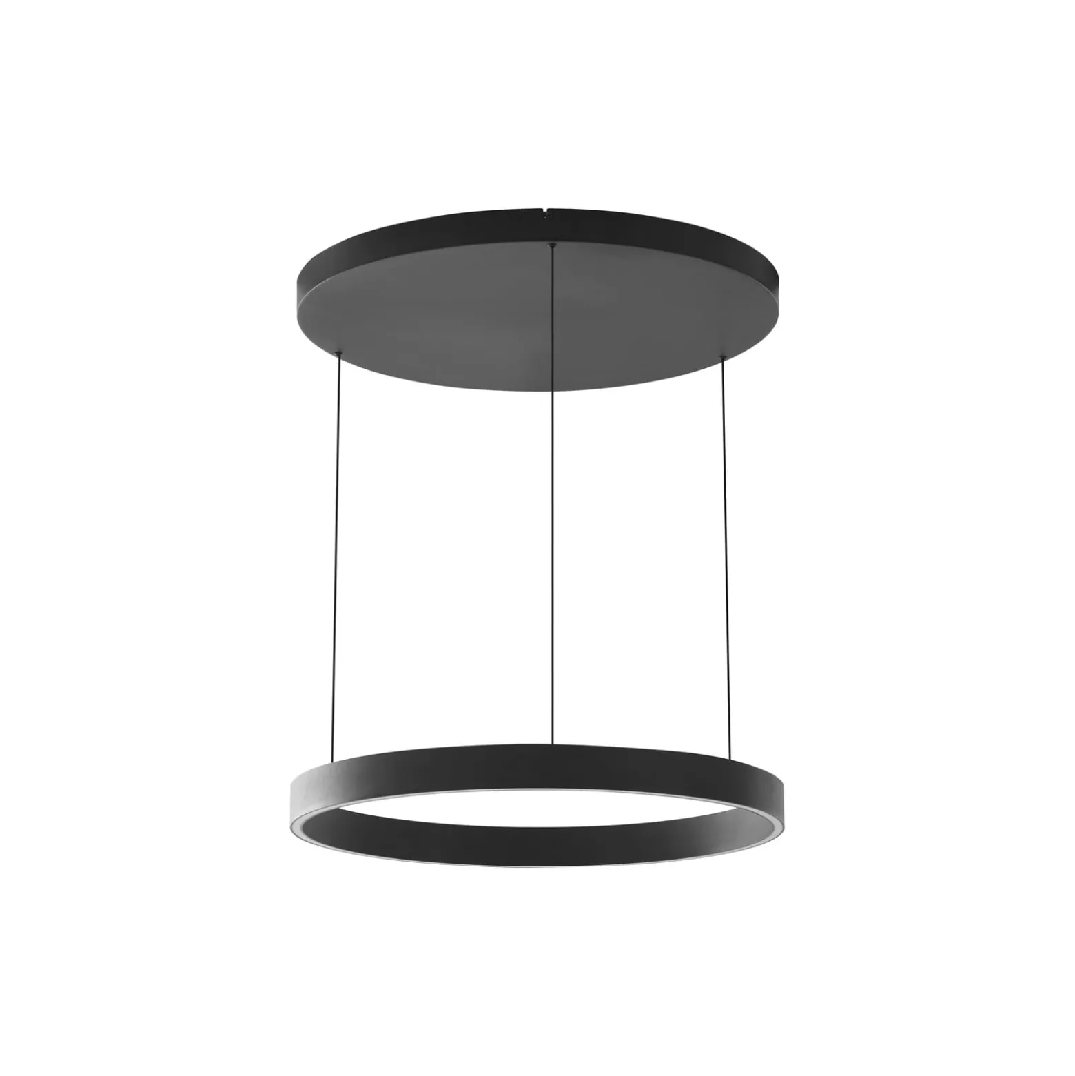 Lucande LED-riippuvalaisin Philine, Ø 60 cm, musta, rautaa