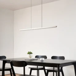 Lucande LED-riippuvalaisin Solvar, 117 cm, hopea, CCT, himmennettävä
