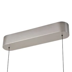 Lucande LED-riippuvalaisin Solvar, 117 cm, hopea, CCT, himmennettävä