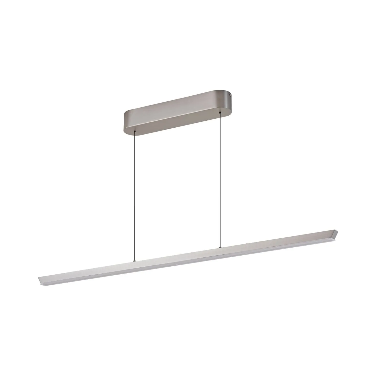 Lucande LED-riippuvalaisin Solvar, 117 cm, hopea, CCT, himmennettävä
