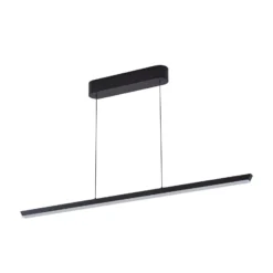 Lucande LED-riippuvalaisin Solvar, 117 cm, musta, CCT, himmennettävä