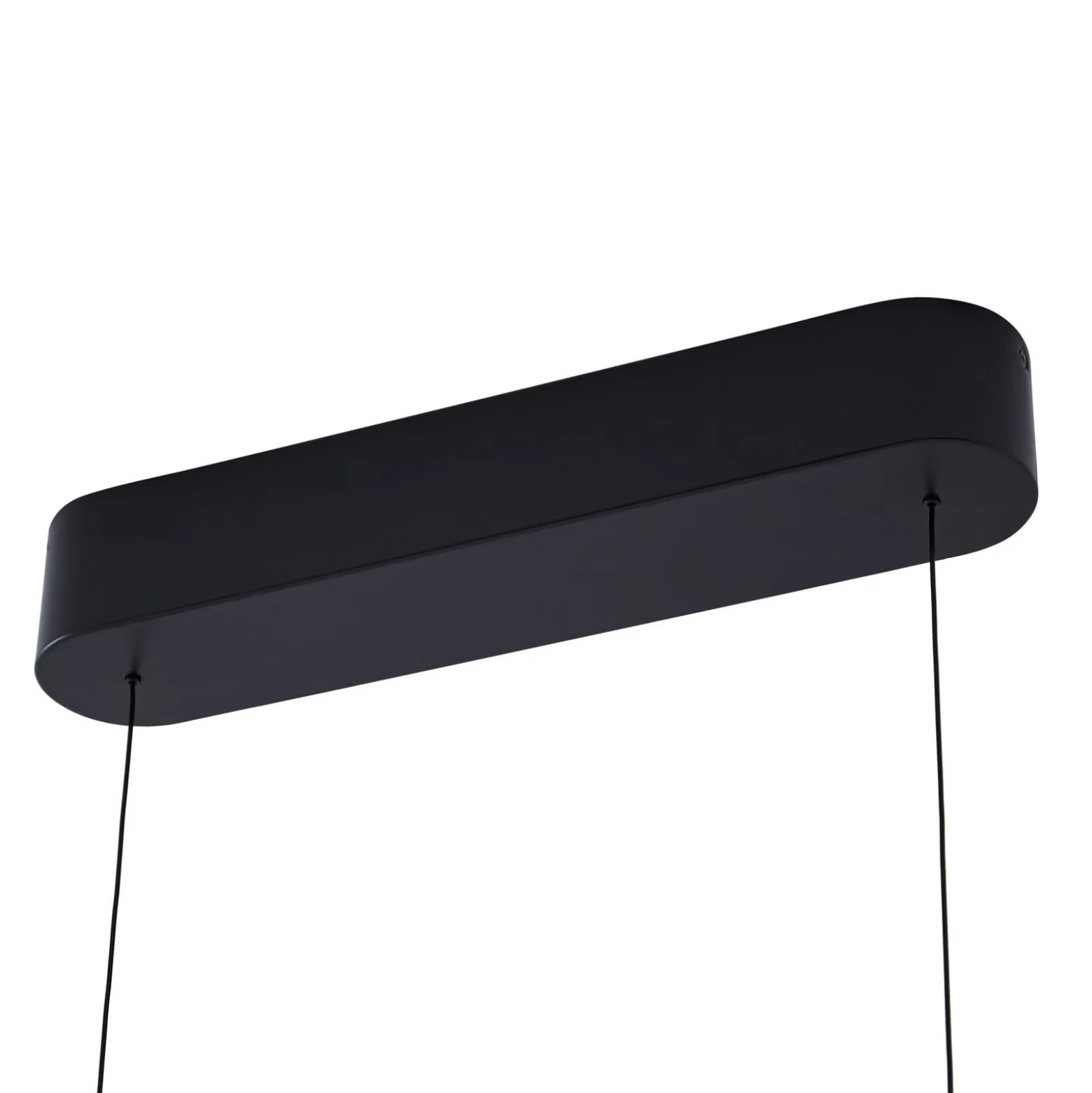 Lucande LED-riippuvalaisin Solvar, 117 cm, musta, CCT, himmennettävä