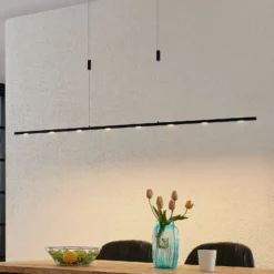 Lucande LED-riippuvalaisin Stakato, 180 cm, 8-valoinen, himmennettävä