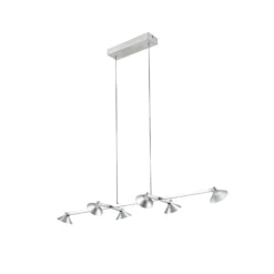 Lucande LED-riippuvalaisin Steve, alumiini, 113 cm, 6-lamppuinen, himmennettävä
