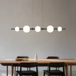 Lucande LED-riippuvalaisin Tanira, musta/valkoinen, 140 cm, himmennettävä