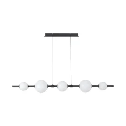 Lucande LED-riippuvalaisin Tanira, musta/valkoinen, 140 cm, himmennettävä