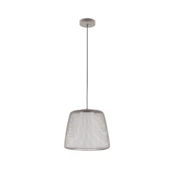 Lucande LED-riippuvalaisin ulos Korvyn, harmaa, Ø 50 cm, porrastettu