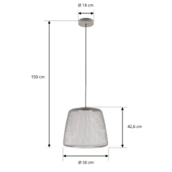 Lucande LED-riippuvalaisin ulos Korvyn, harmaa, Ø 50 cm, porrastettu
