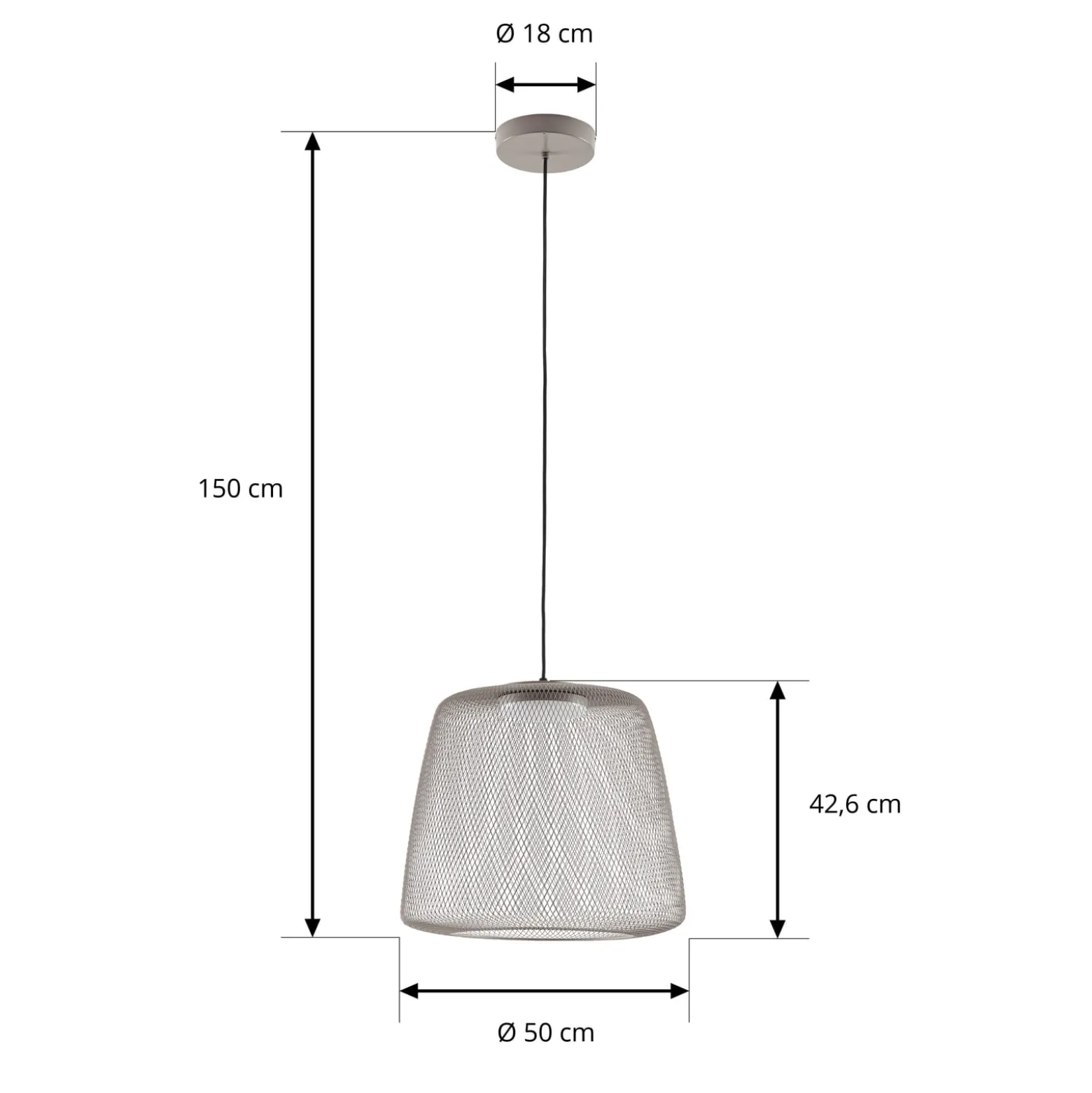 Lucande LED-riippuvalaisin ulos Korvyn, harmaa, Ø 50 cm, porrastettu
