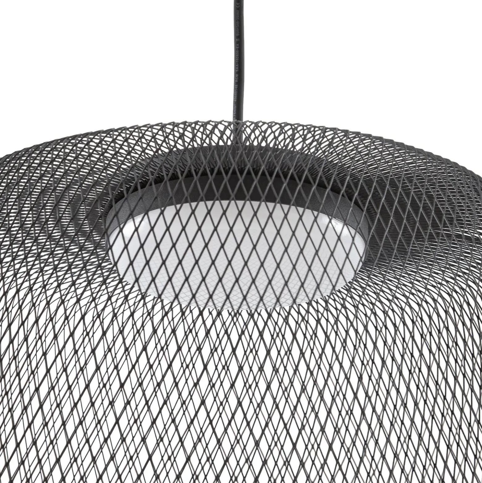 Lucande LED-riippuvalaisin ulos Korvyn, musta, Ø50 cm, portaattomasti