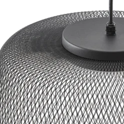 Lucande LED-riippuvalaisin ulos Korvyn, musta, Ø50 cm, portaattomasti