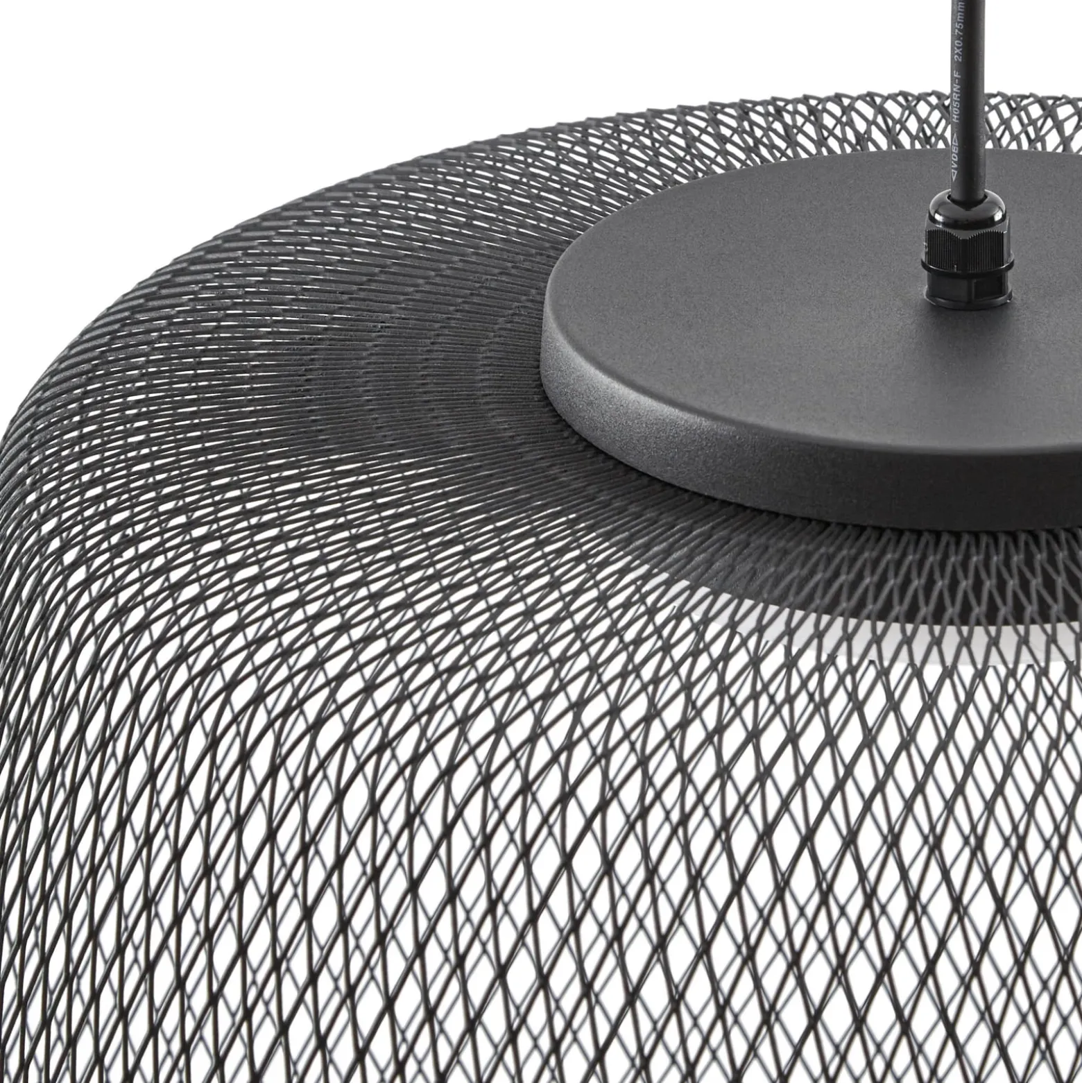 Lucande LED-riippuvalaisin ulos Korvyn, musta, Ø50 cm, portaattomasti