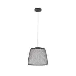 Lucande LED-riippuvalaisin ulos Korvyn, musta, Ø50 cm, portaattomasti
