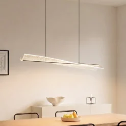 Lucande LED-riippuvalaisin Vellia, musta, pituus 112 cm, CCT