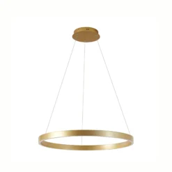 Lucande LED-riippuvalaisin Yonam, Ø 80 cm, 1-lamppuinen, kultainen, CCT