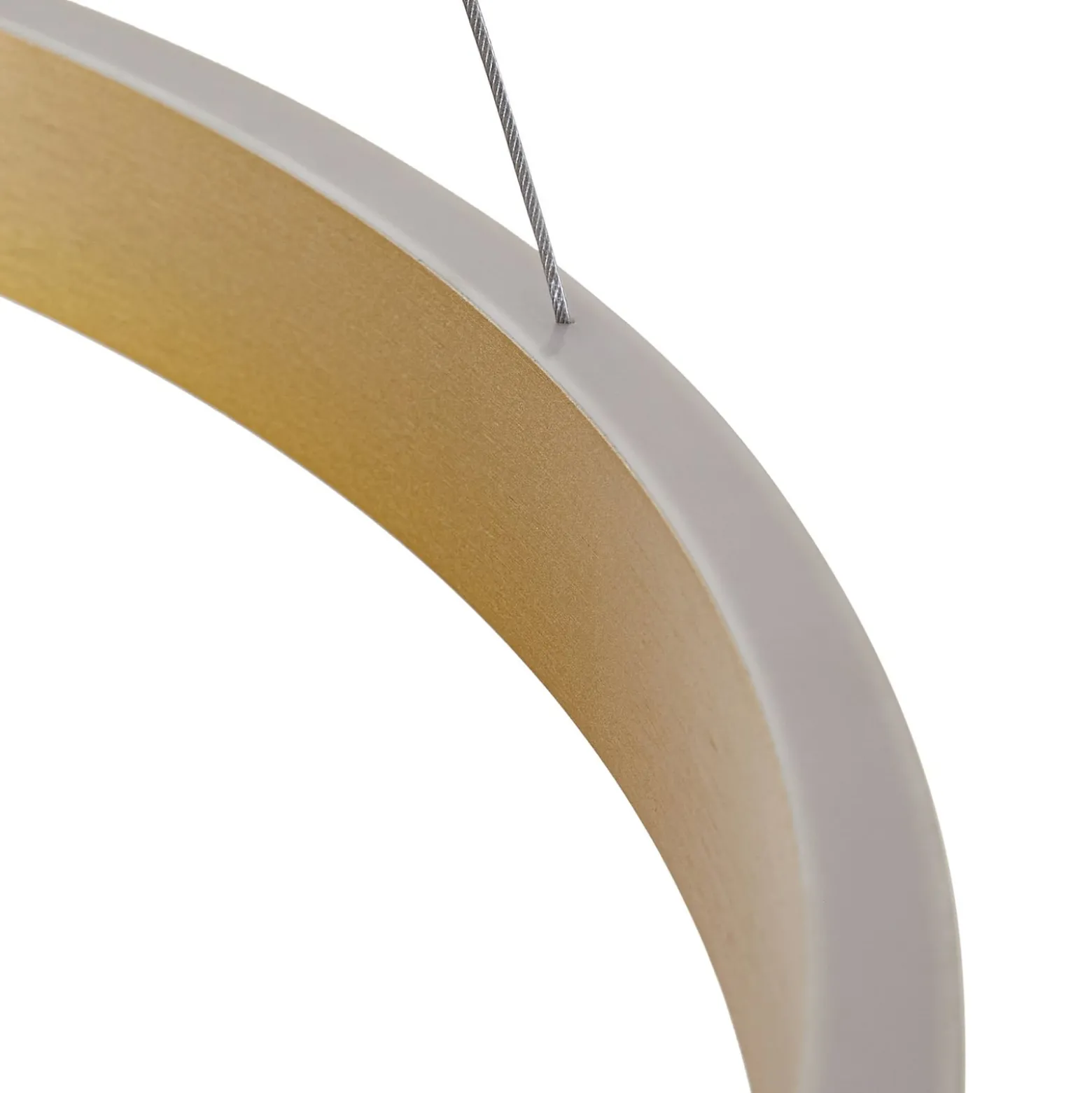 Lucande LED-riippuvalaisin Yonam, Ø 80 cm, 1-lamppuinen, kultainen, CCT
