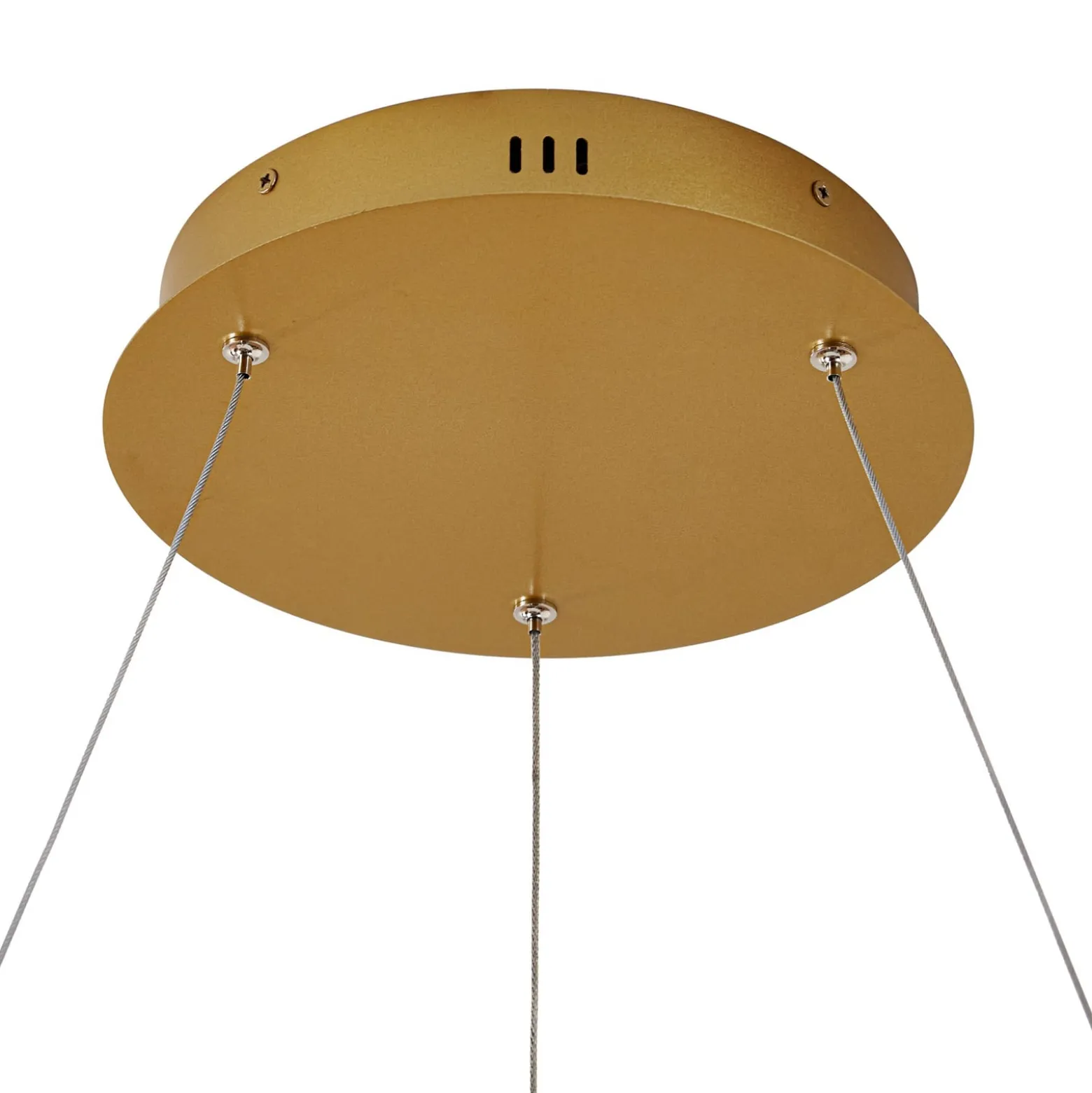 Lucande LED-riippuvalaisin Yonam, Ø 80 cm, 1-lamppuinen, kultainen, CCT