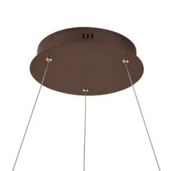 Lucande LED-riippuvalaisin Yonam, Ø 80 cm, 1-lamppuinen, ruskea, CCT