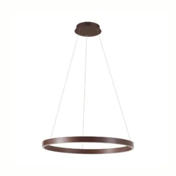 Lucande LED-riippuvalaisin Yonam, Ø 80 cm, 1-lamppuinen, ruskea, CCT