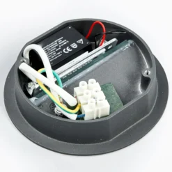 Lucande LED-seinäuppovalaisin Loya, Ø 11,5 cm, harmaa, IP54