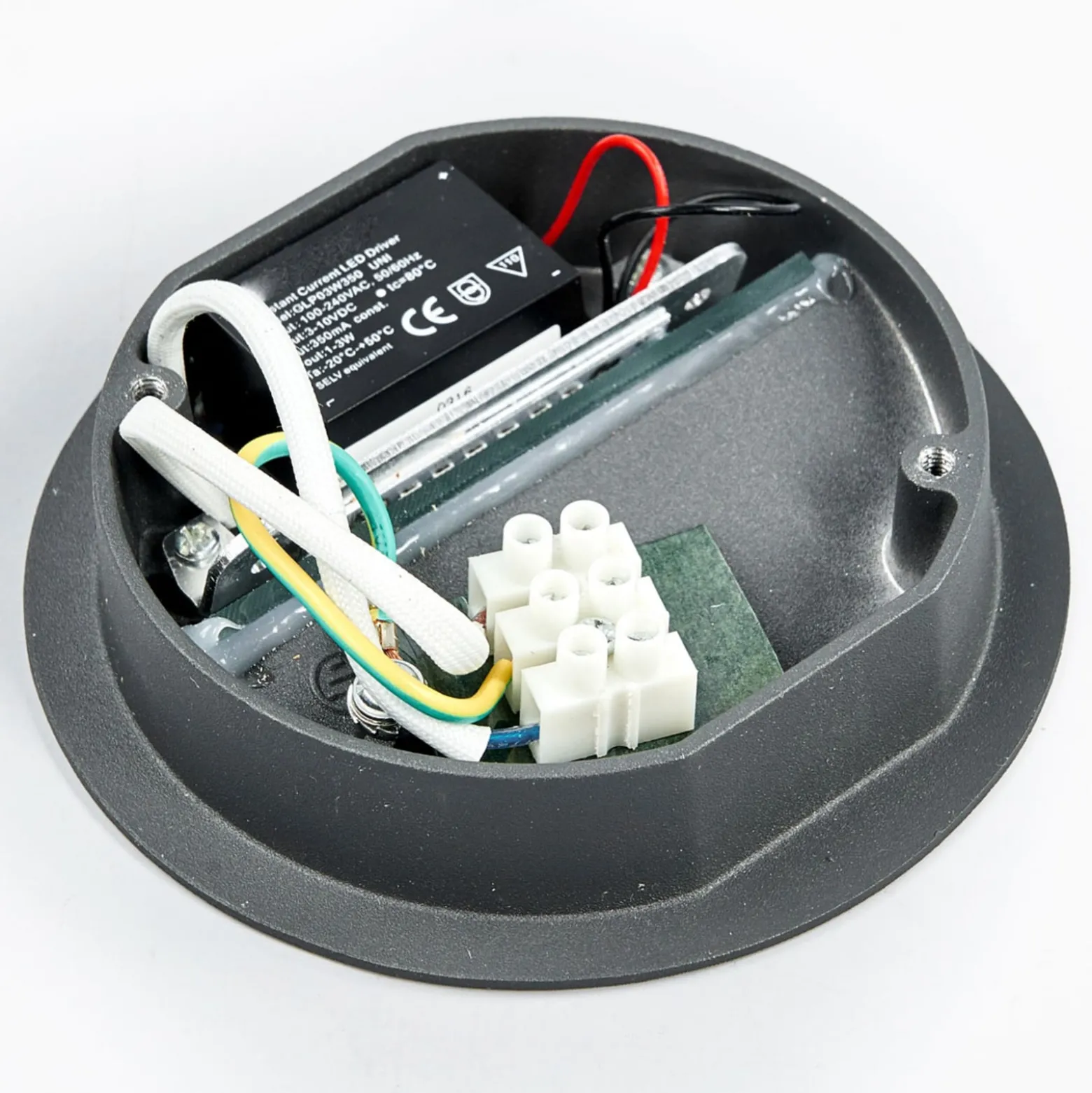 Lucande LED-seinäuppovalaisin Loya, Ø 11,5 cm, harmaa, IP54