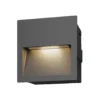 Lucande LED-seinäuppovalaisin Loya, 11,5x11,5 cm, harmaa, IP54