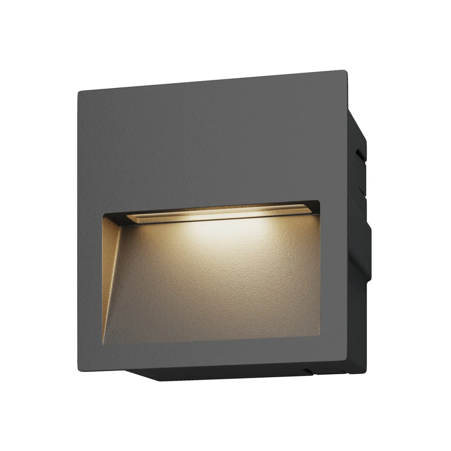 Lucande LED-seinäuppovalaisin Loya, 11,5x11,5 cm, harmaa, IP54