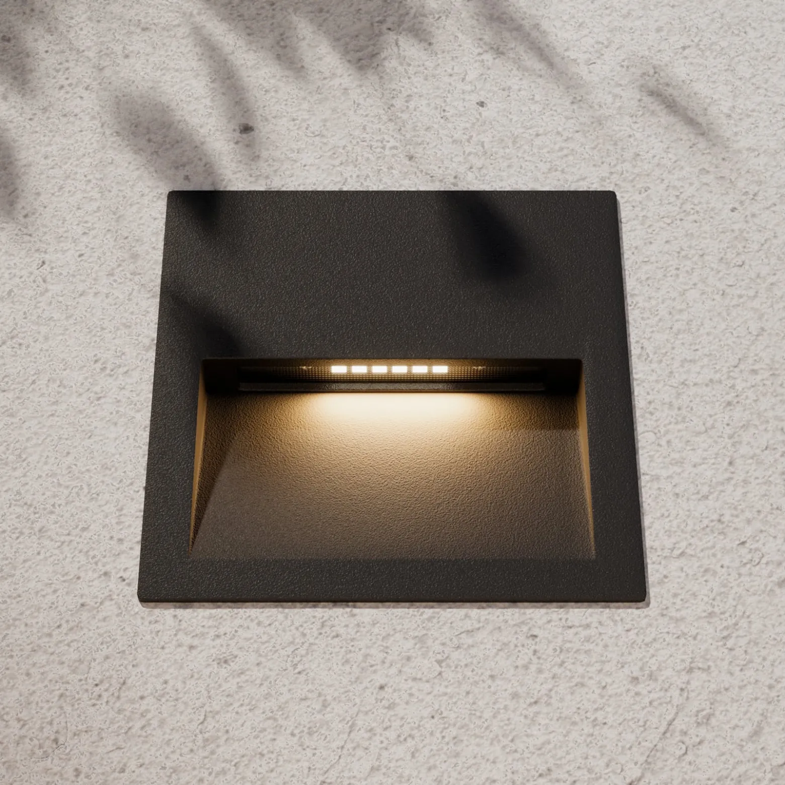 Lucande LED-seinäuppovalaisin Loya, 11,5x11,5 cm, harmaa, IP54