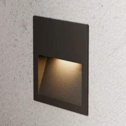 Lucande LED-seinäuppovalaisin Loya, 11,5x11,5 cm, harmaa, IP54