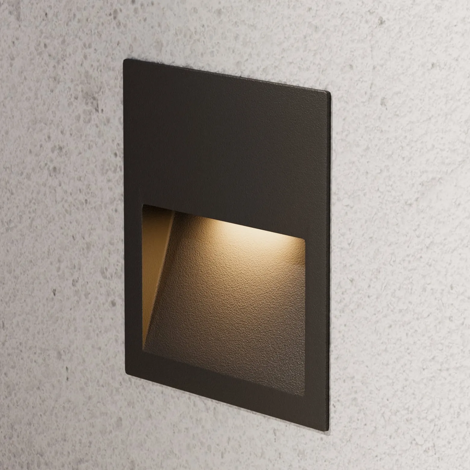 Lucande LED-seinäuppovalaisin Loya, 11,5x11,5 cm, harmaa, IP54