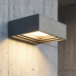 Lucande LED-seinävalaisin Ashkan, antrasiitti, IP65