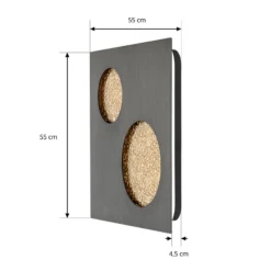 Lucande LED-seinävalaisin Delin, harmaa/kultainen, 55 x 55 cm, himmennettävä