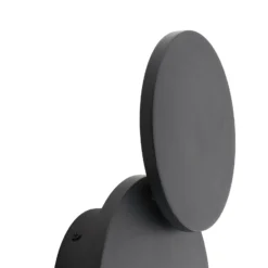 Lucande LED-seinävalaisin Elrik, musta, 20 cm korkea, metallia