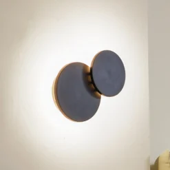 Lucande LED-seinävalaisin Elrik, musta, 20 cm korkea, metallia