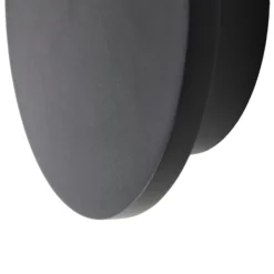 Lucande LED-seinävalaisin Elrik, musta, 20 cm korkea, metallia